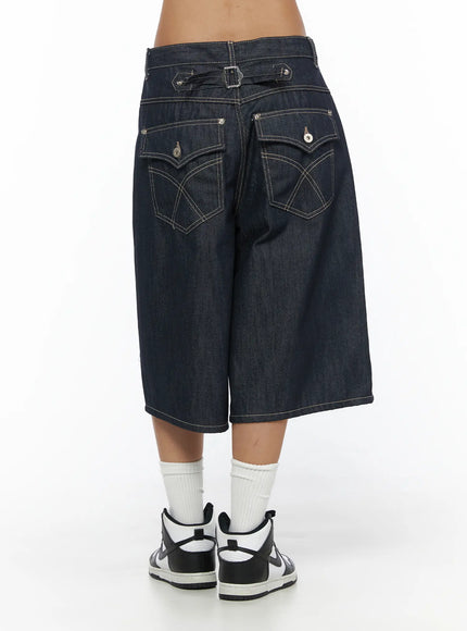 Vintage Washed Denim Jorts CL503 — view 4