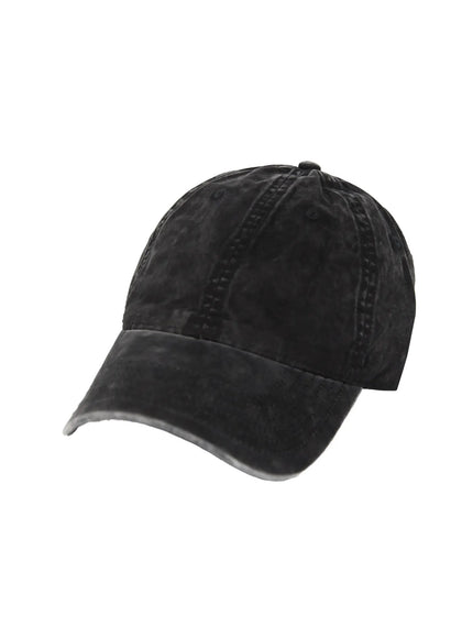 Washed Denim Cap IL509 in Black, size One Size