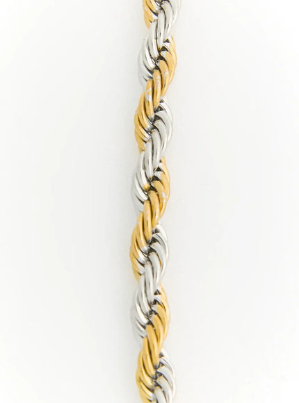 Weston 7mm Twisted Necklace IL522 gold silver close-up detail of twisted rope chain texture showing intertwined strands