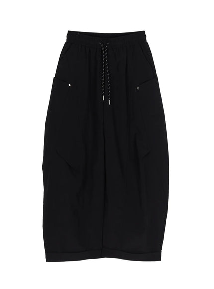 Wide Leg Cargo Pants CL501 in Black, size M/L