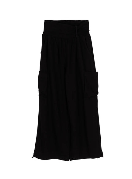 Wide Leg Sweatpants CL508 in Black, size S/M