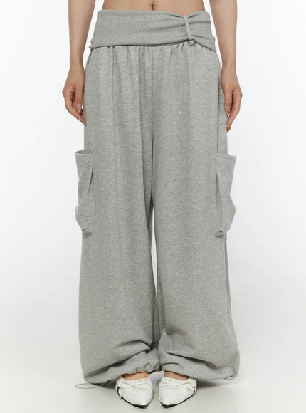 Wide Leg Sweatpants CL508 in Gray, size S/M