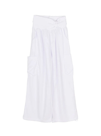 Wide Leg Sweatpants CL508 in White, size S/M