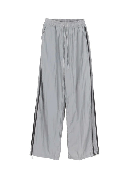 Wide Leg Track Pants CL501 in Gray, size M/L