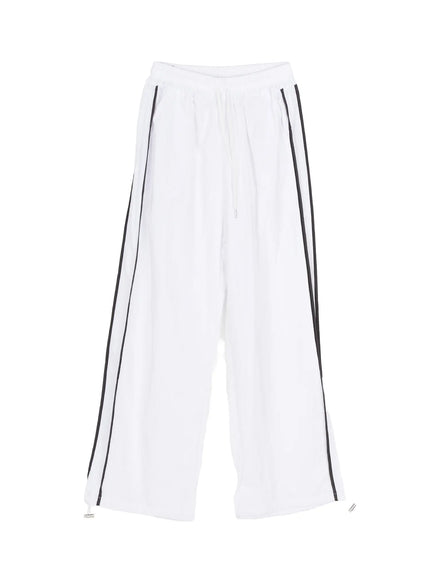 Wide Leg Track Pants CL501 in White, size M/L