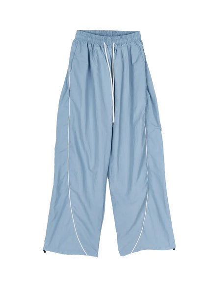 Wide-Leg Track Pants CL515 in Light blue, size M/L
