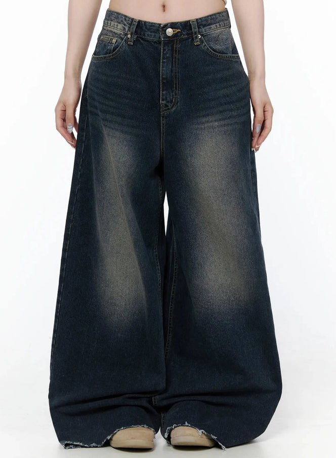 LEWKIN Zelie Dark Wash Wide-Leg Jeans IL506 — view 1