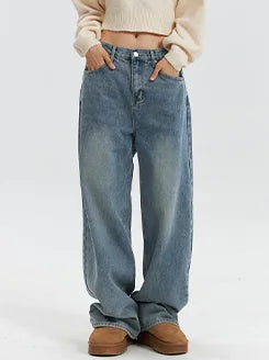 Star Patch Baggy Loose Boyfriend Jeans Dark Wash Zipper - Temu Sweden