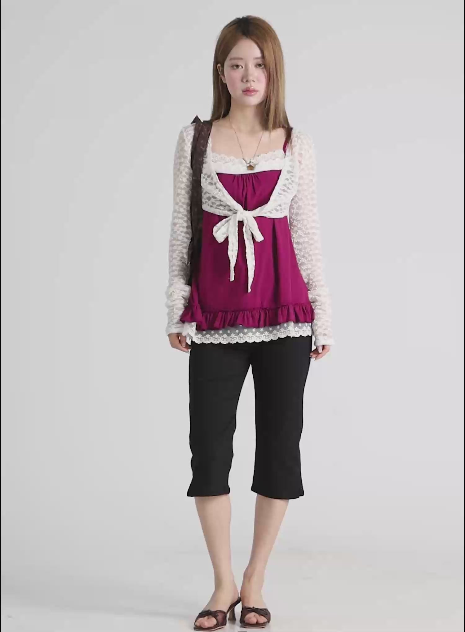 Lace Sheer Crop Cardigan CL502