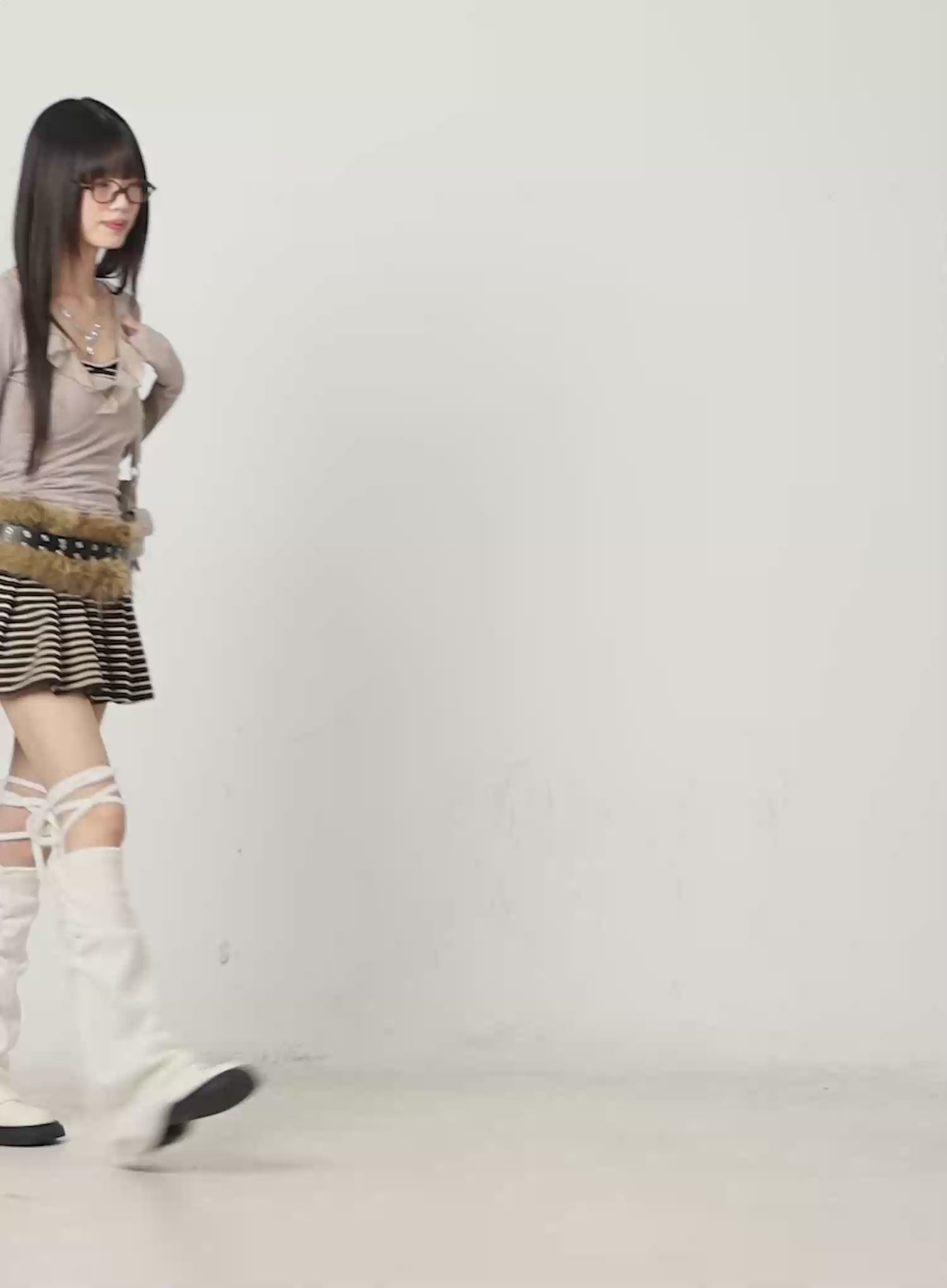 Faux Fur Eyelet Belt CN521