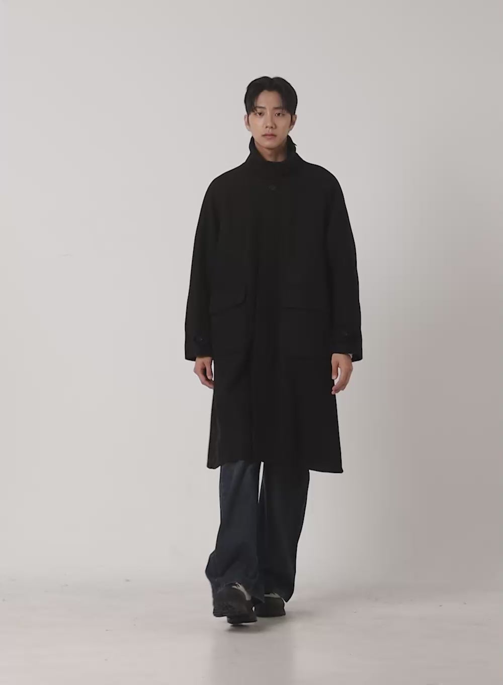 Men's Collared Long Coat ID406