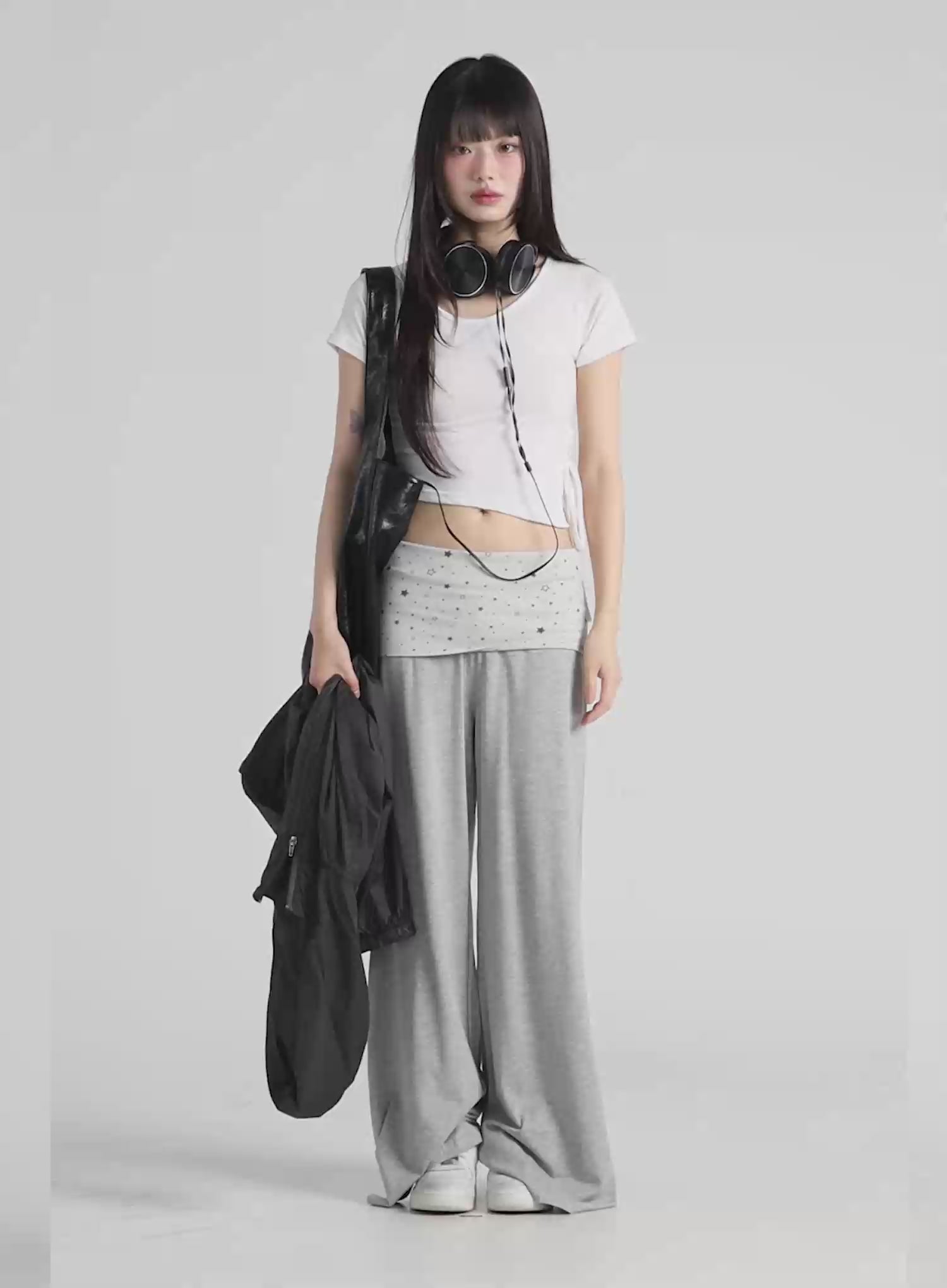 Side Slit Ribbon Crop Top CU508