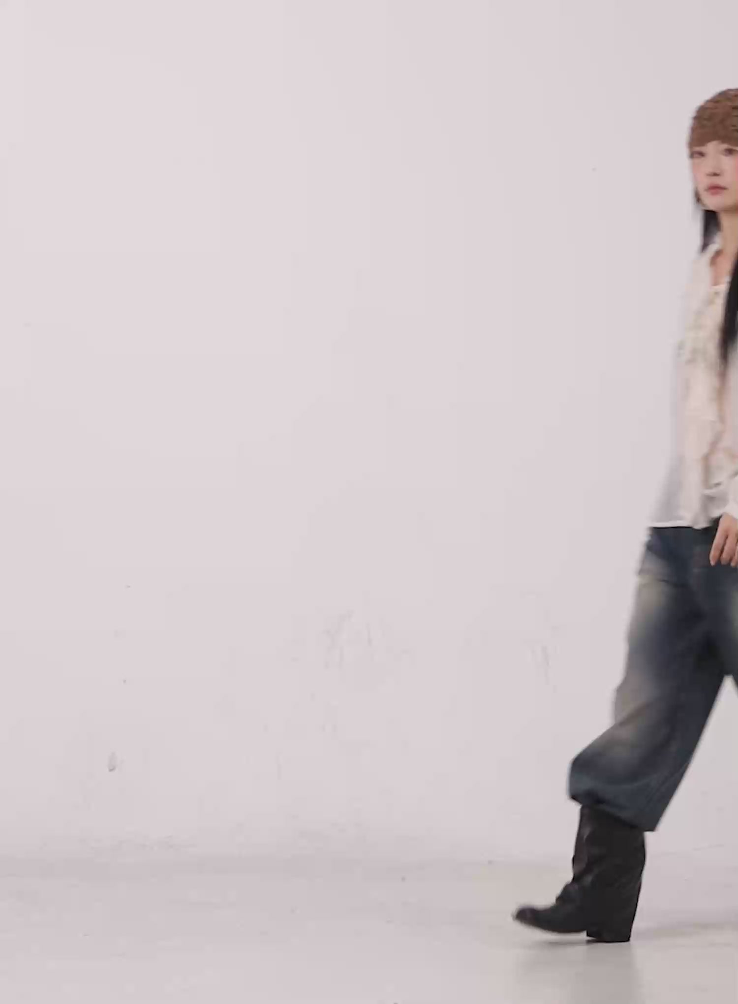 Sheer Ruffle Long Sleeve Blouse CO508