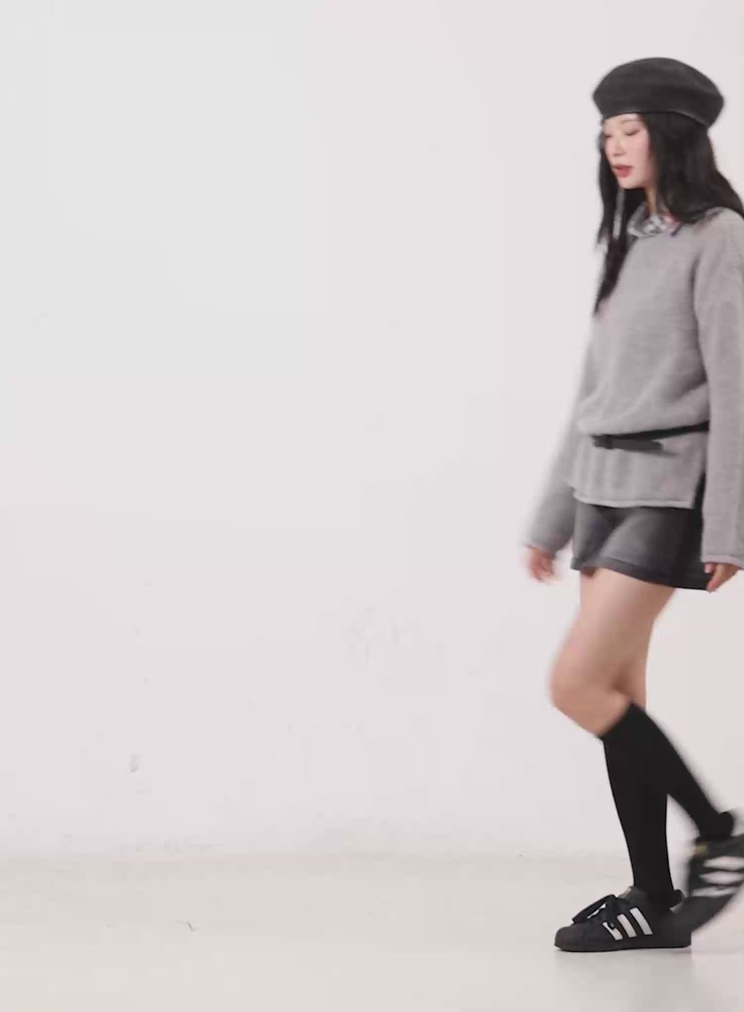 Oversized Boat Neck Knit Sweater CN504