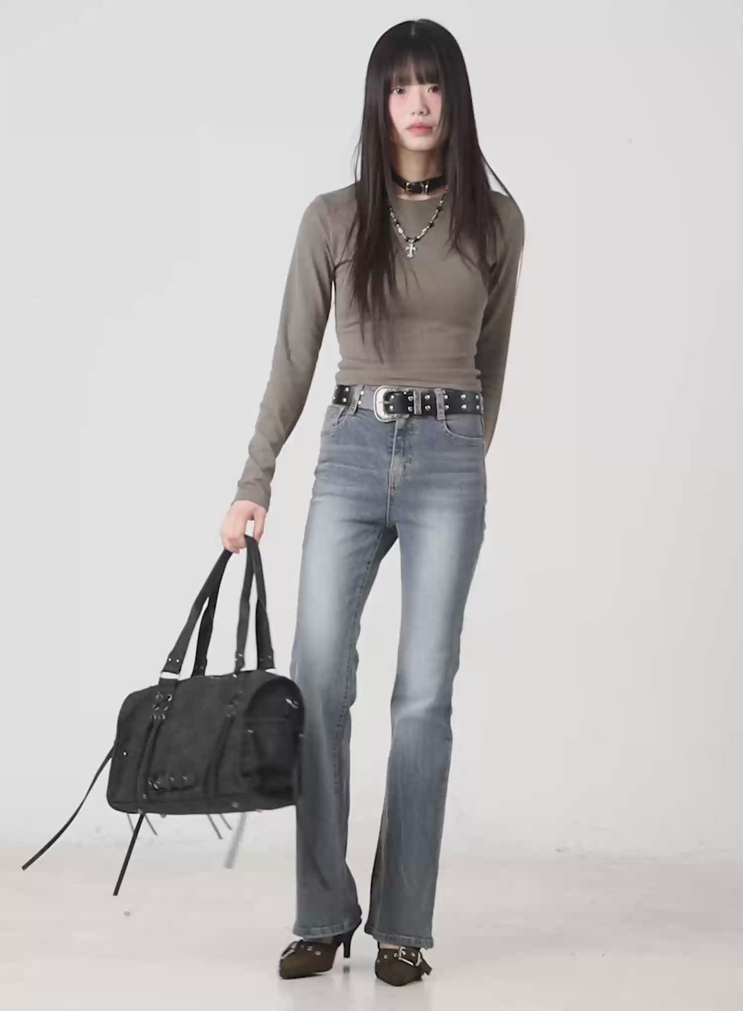 Slim Fit Long Sleeve Crop Top IM523