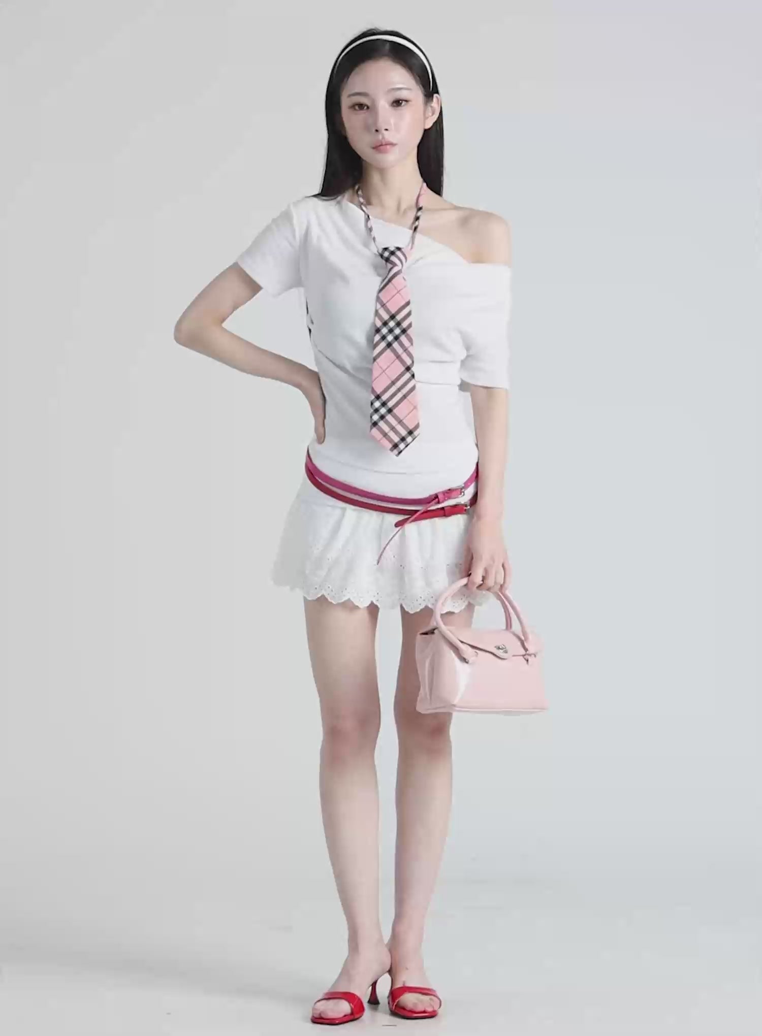 Draped One-Shoulder Shirred Top IU512