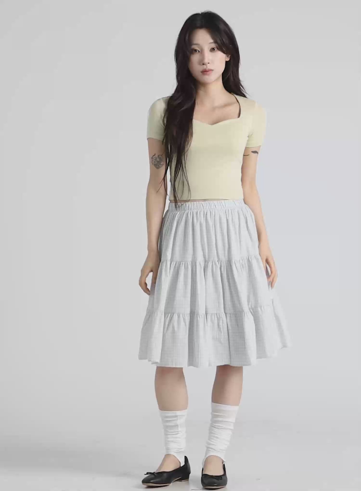 Heart Neck Cropped Tee CU510