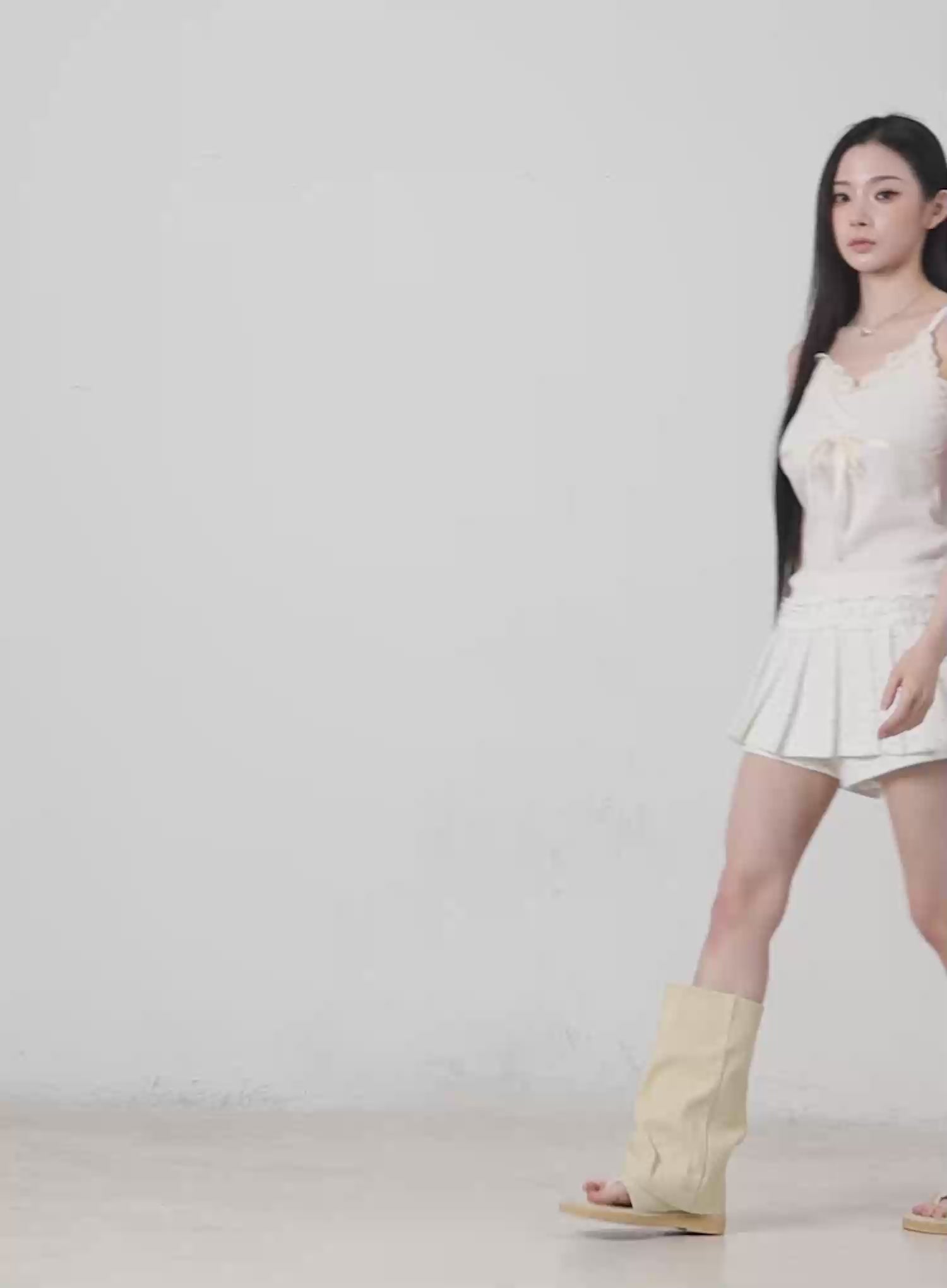 Lace Trim and Bow Crop Tank CM518