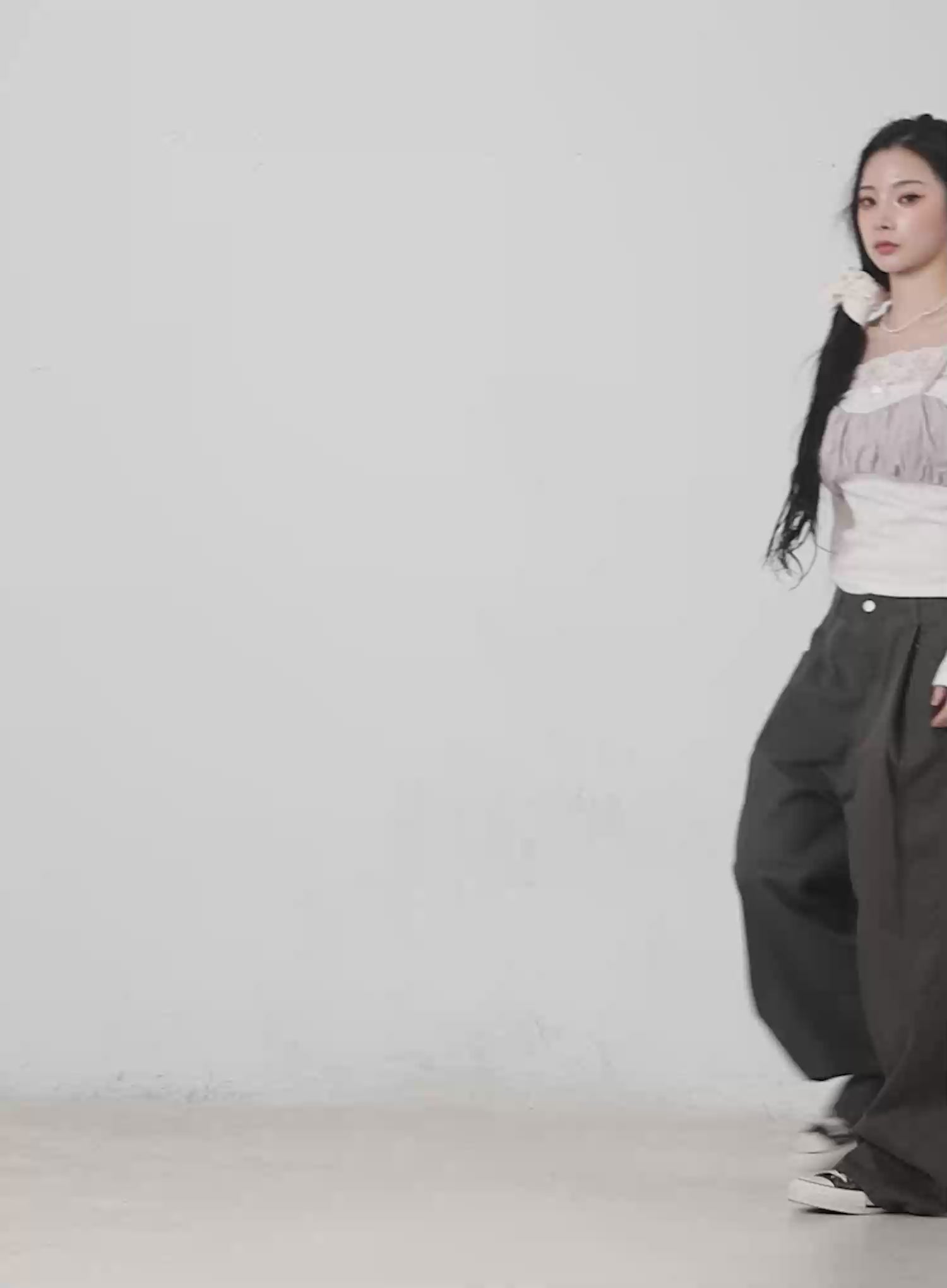 Pintuck Wide Cotton Pants CM518