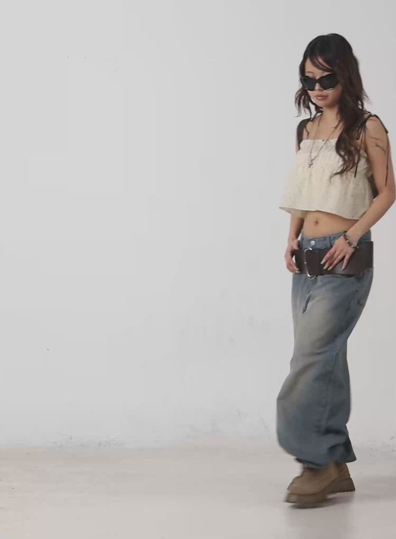 Ricci Washed Low-Rise Baggy Jeans CM520