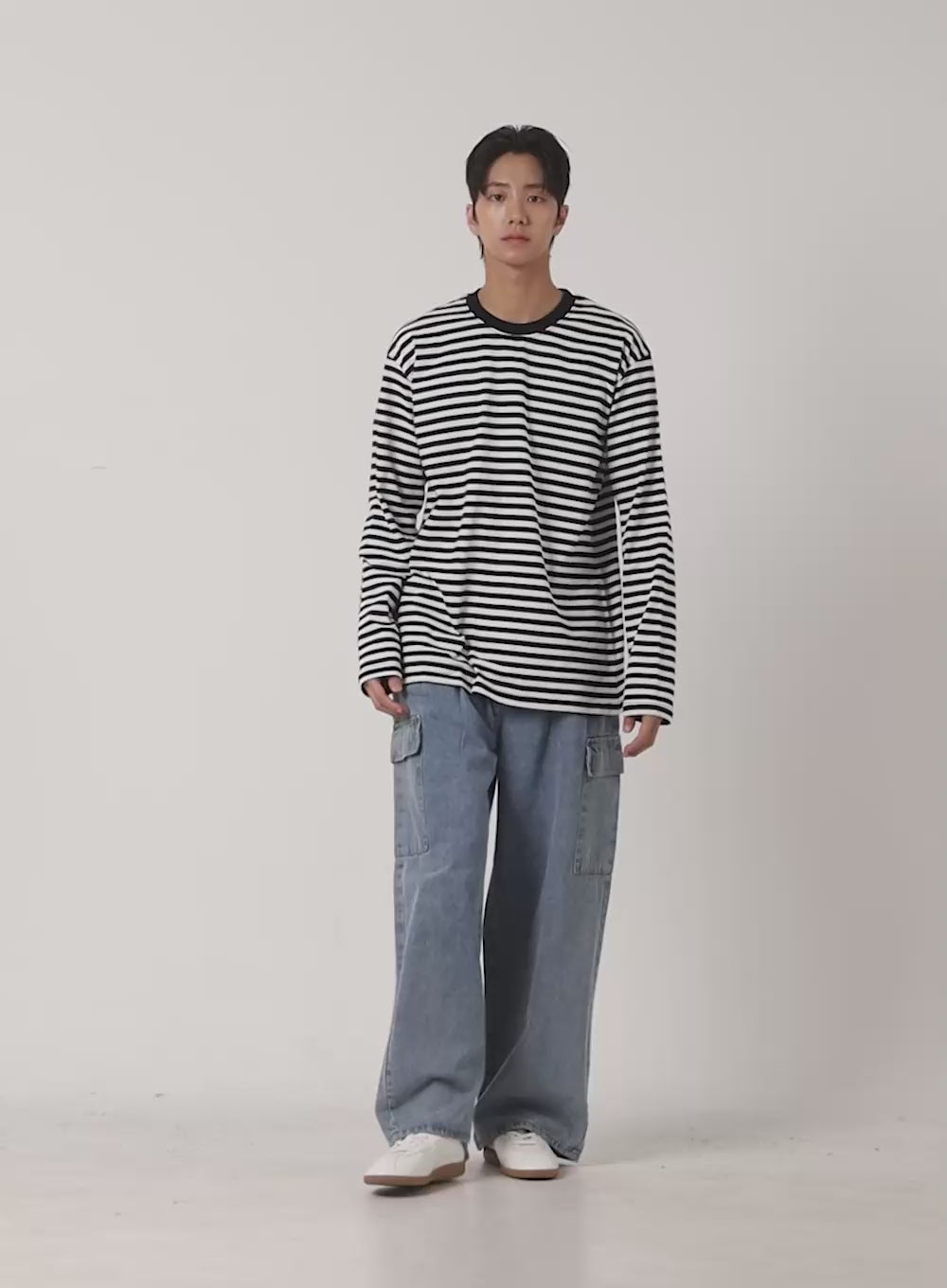 Men's Striped Long Sleeve Tee ID406