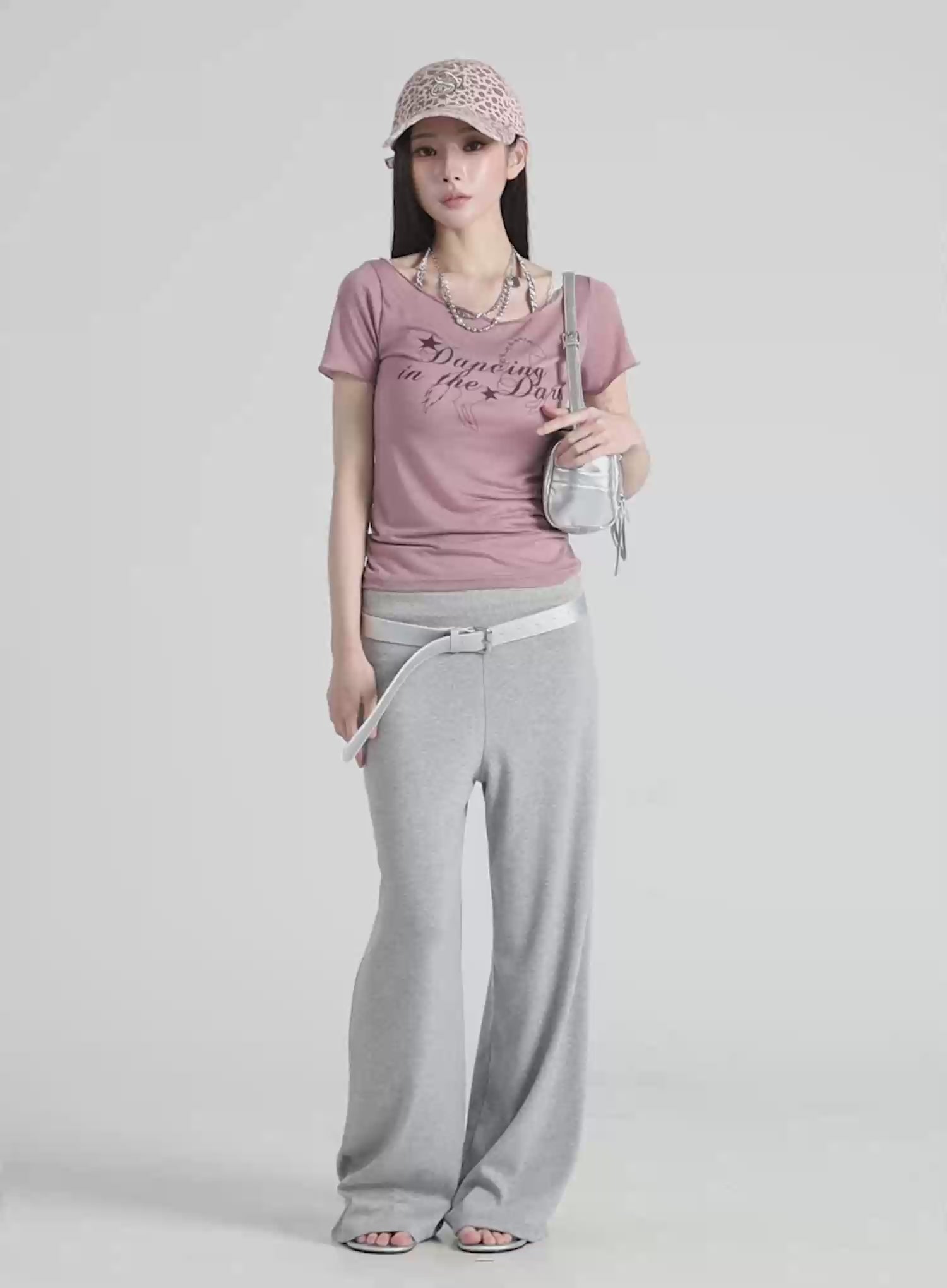 Wide-Leg Foldover Sweatpants IU512