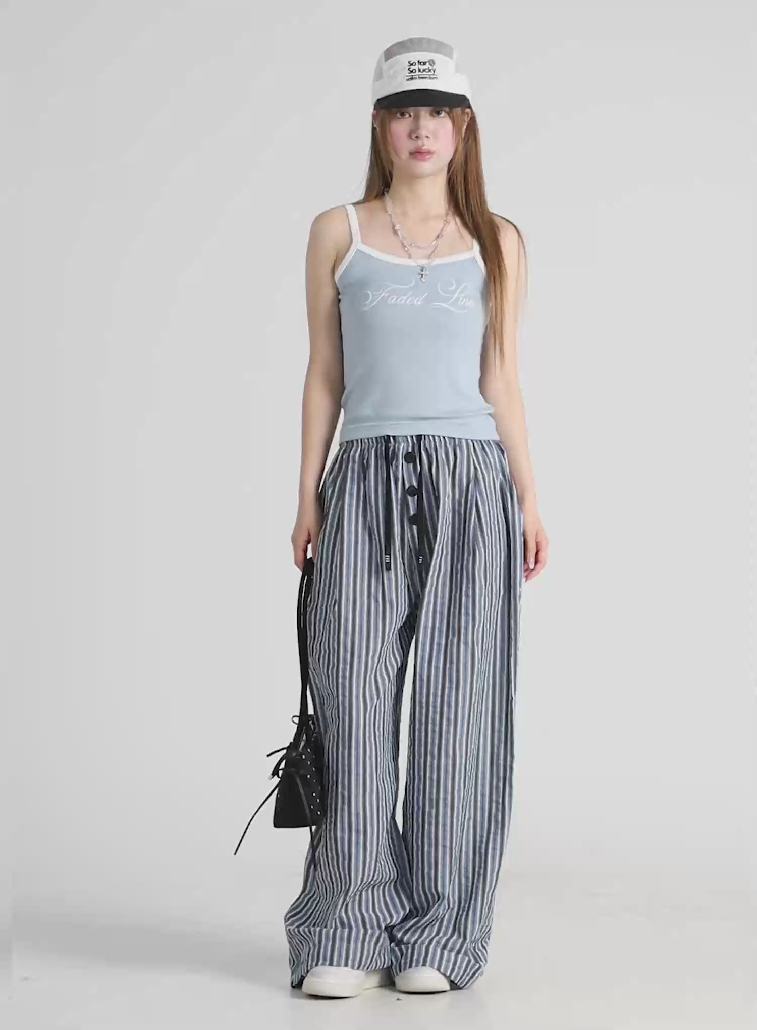Striped Wide-Leg Trousers CL502