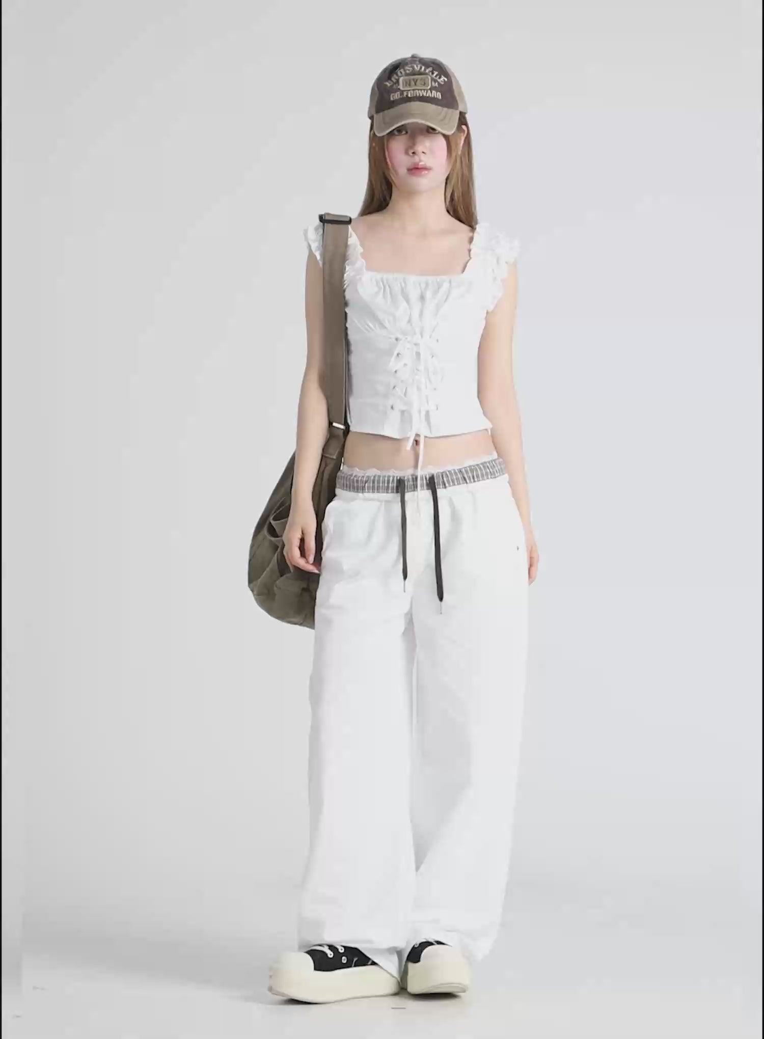 Lace-Up Corset Blouse Top CL502