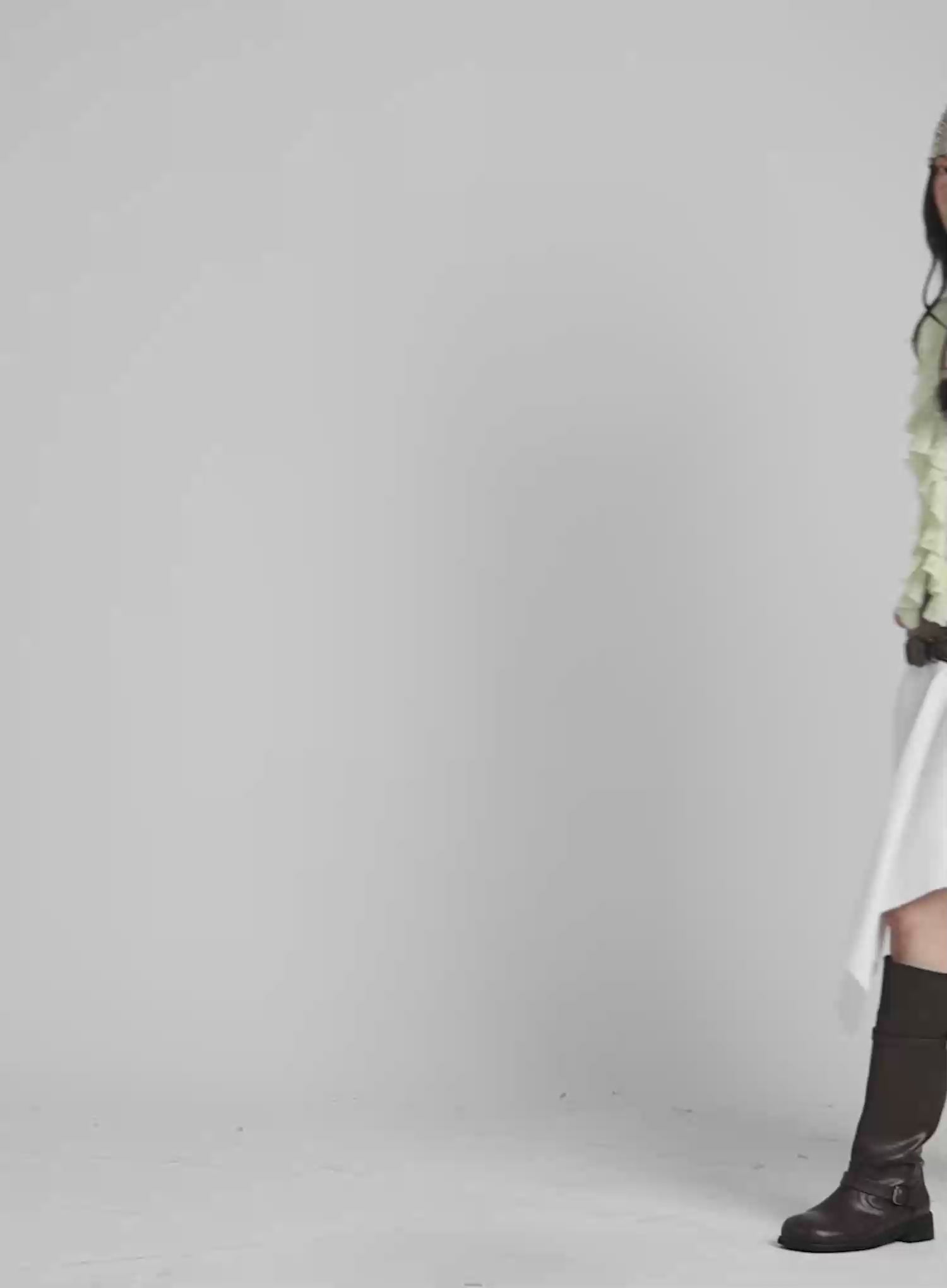 Sheer Ruffle Faux Pearl Cardigan CA527