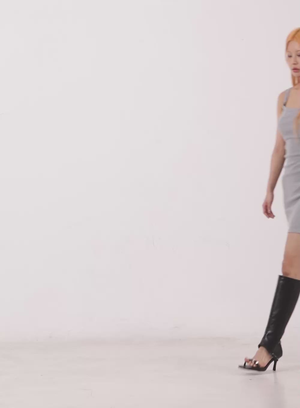 Ribbed Square-Neck Mini Dress CY530