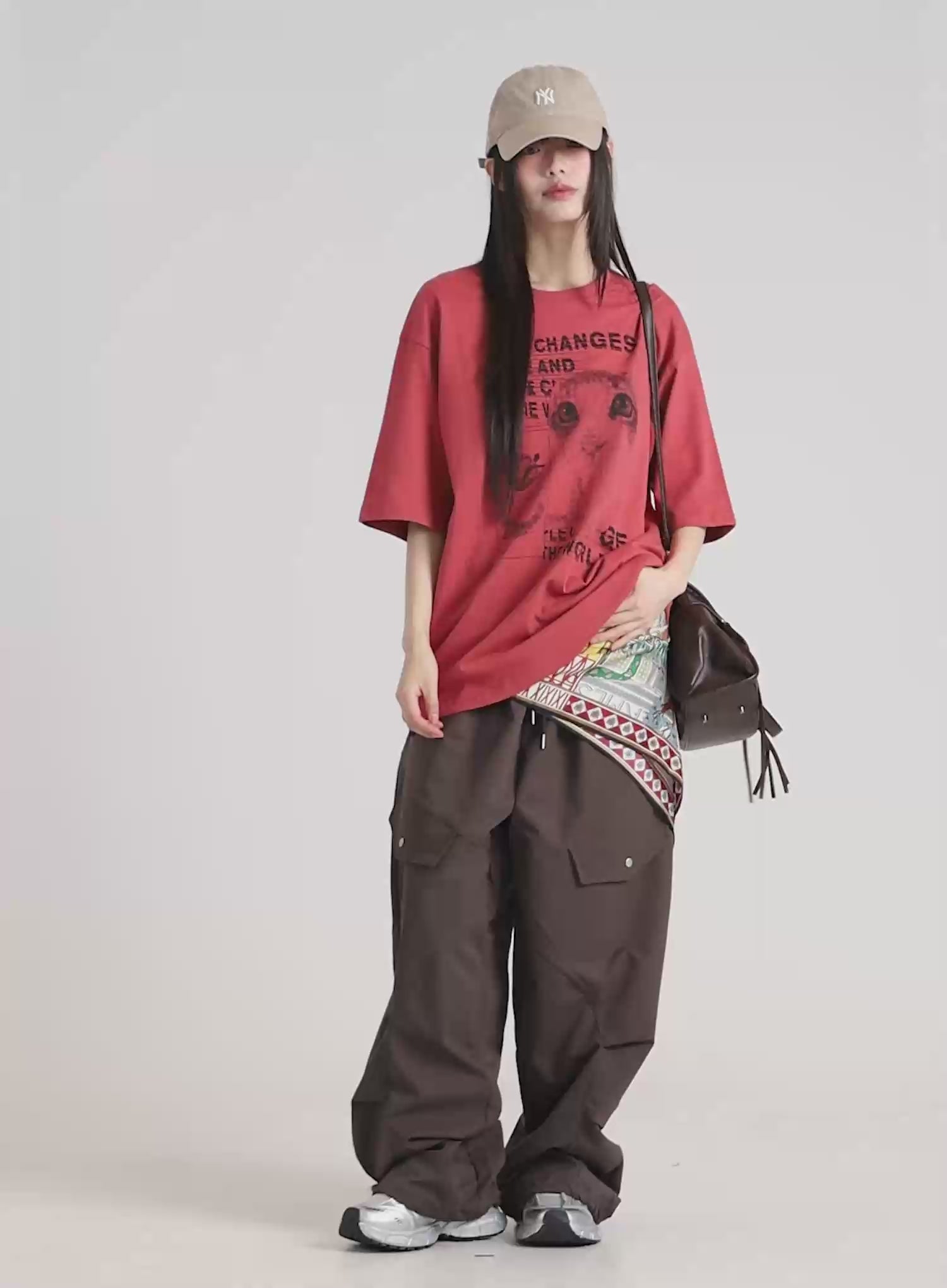 Wide Leg Pintuck Cargo Pants CU519