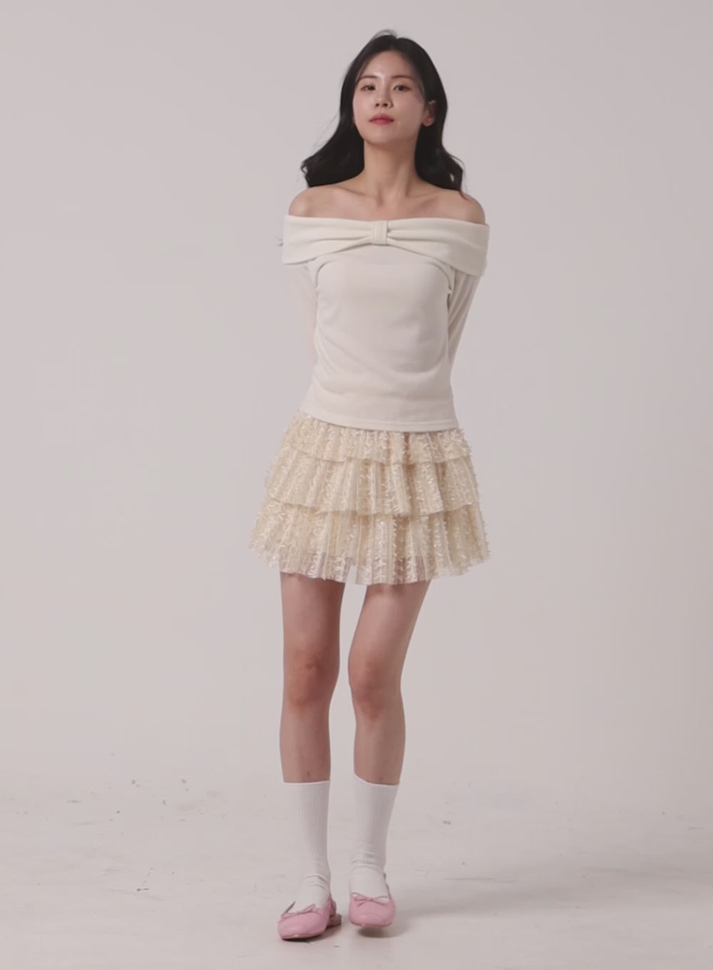 Lace Frill Mini Skirt OF428