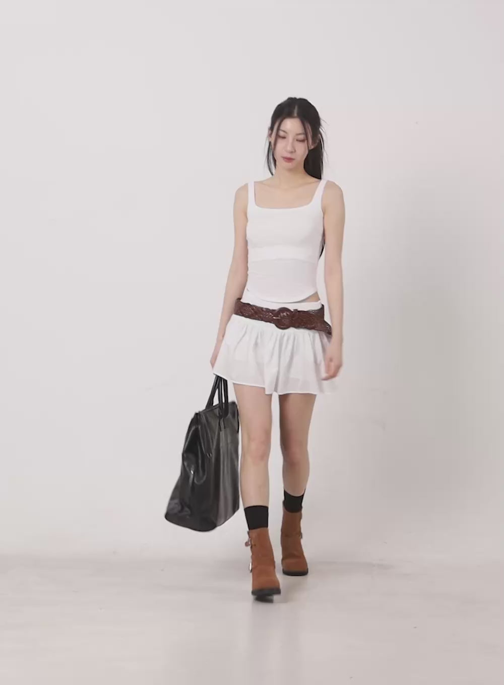 Cotton Square-Neck Tank Top IU504