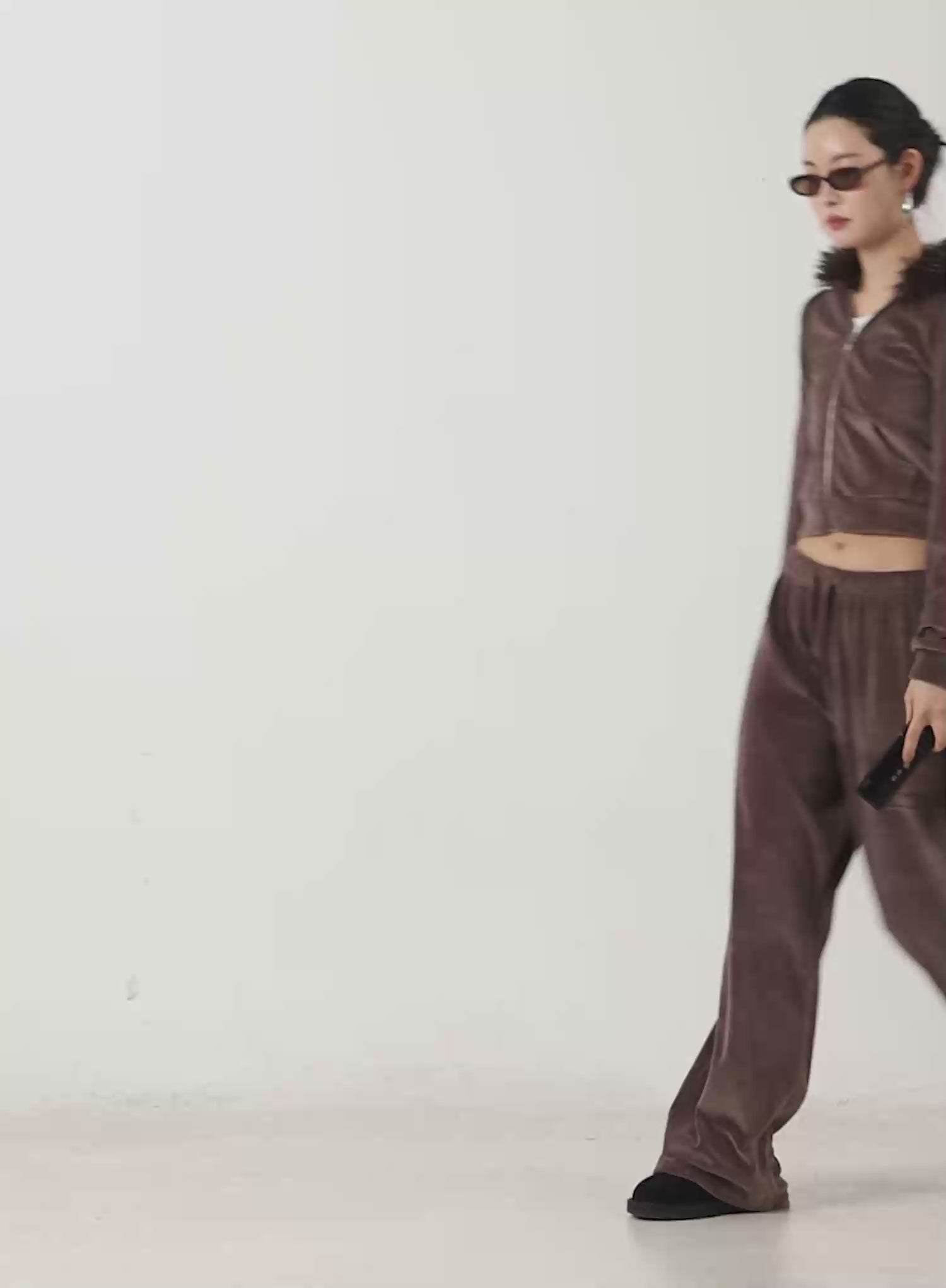 Wide Leg Velvet Track Pants CD508