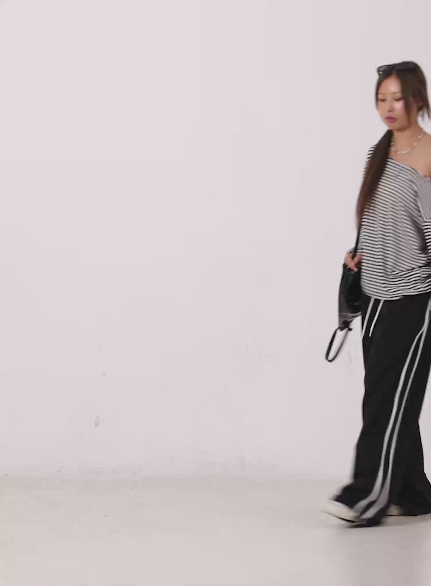 Striped Contrast Wide Leg Sweatpants CS524