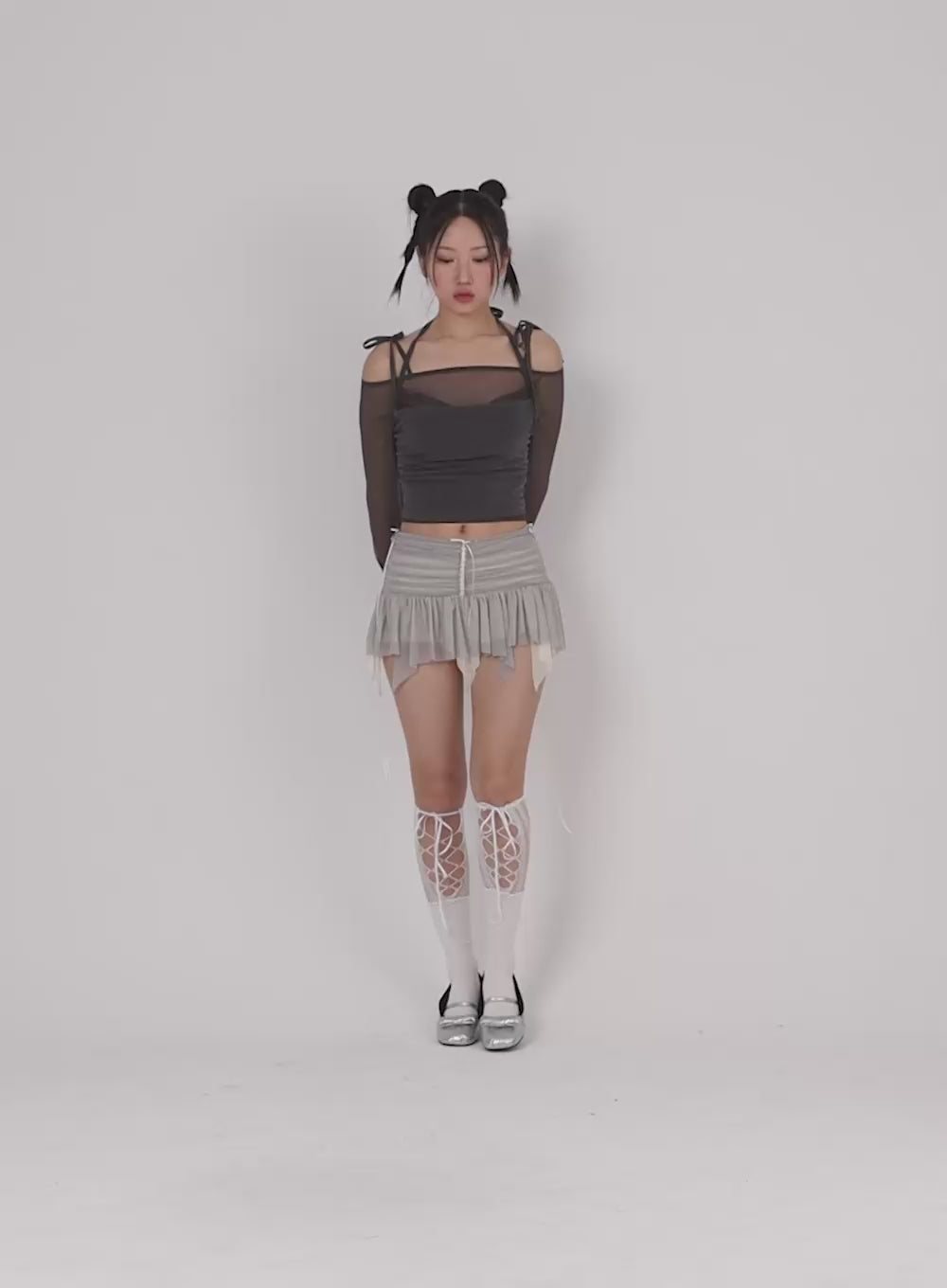 Fairy Ruffled Mesh Mini Skirt IJ402