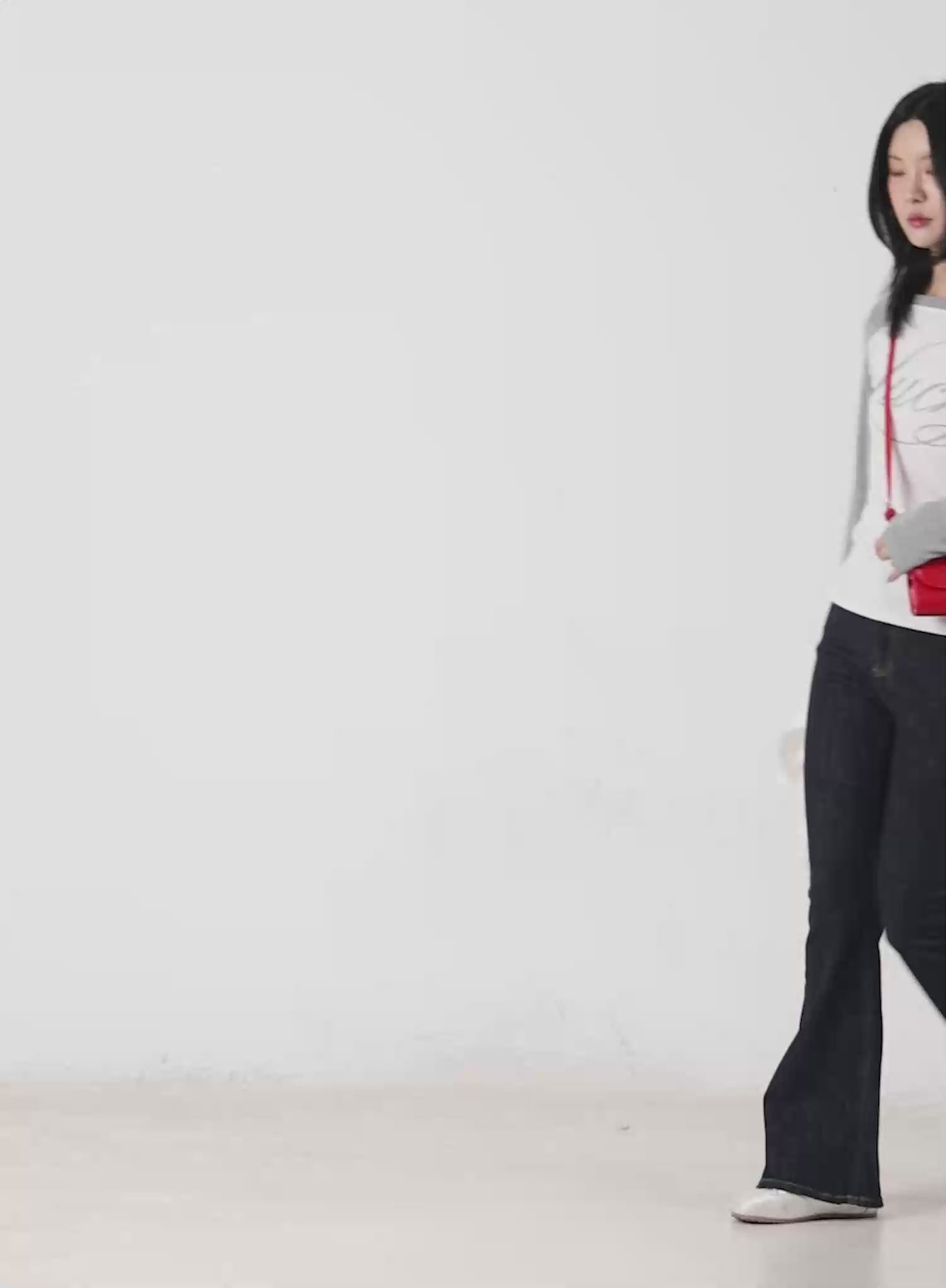 Off-Shoulder Raglan Long Sleeve Top CF526