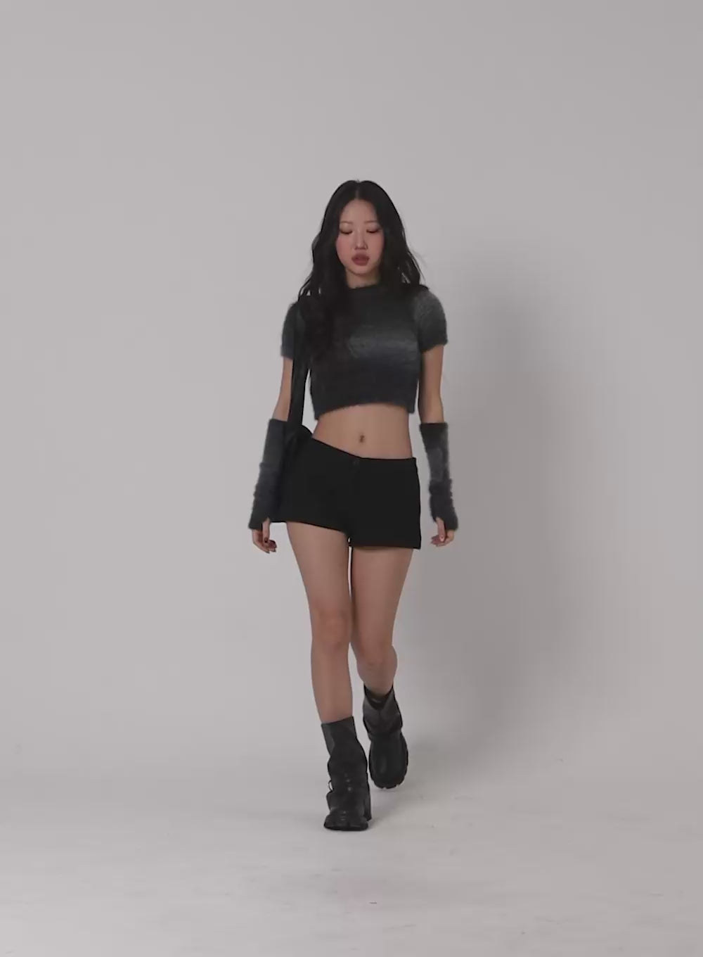 Soft Crop Sweater with Hand Warmers CD318