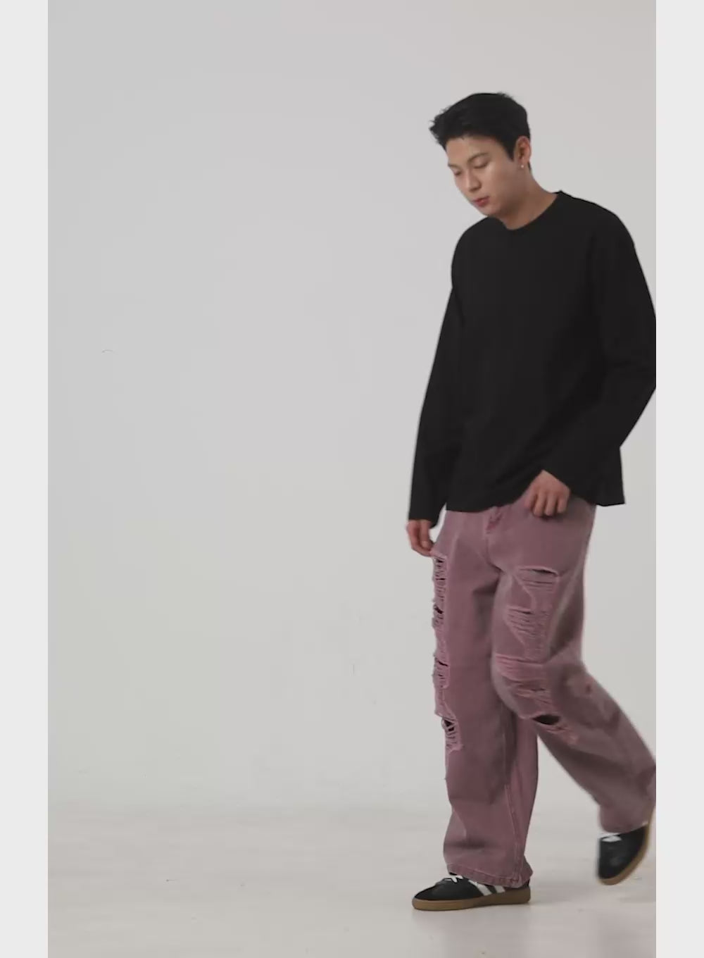 Men's Distressed Wide Leg Pants IO428