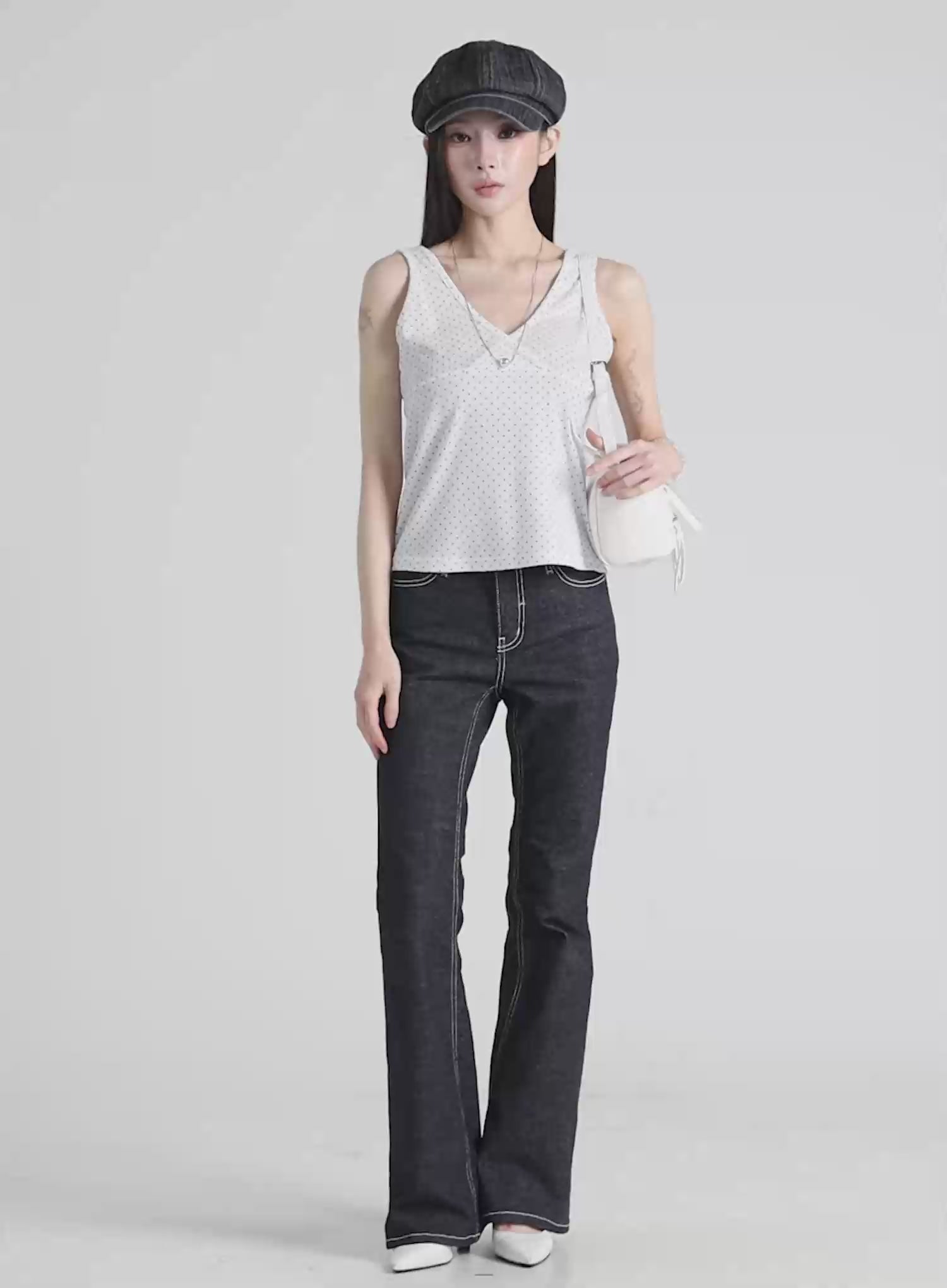 V-Neck Polka Dot Top IU512
