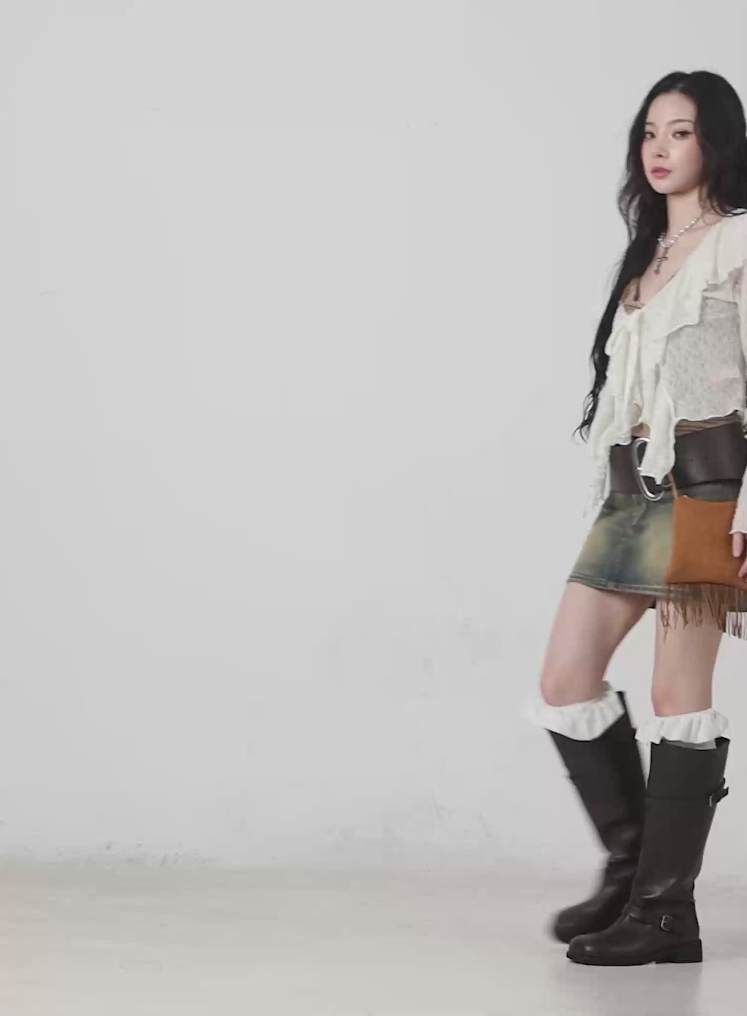 Vintage Wash Denim Mini Skirt CM518