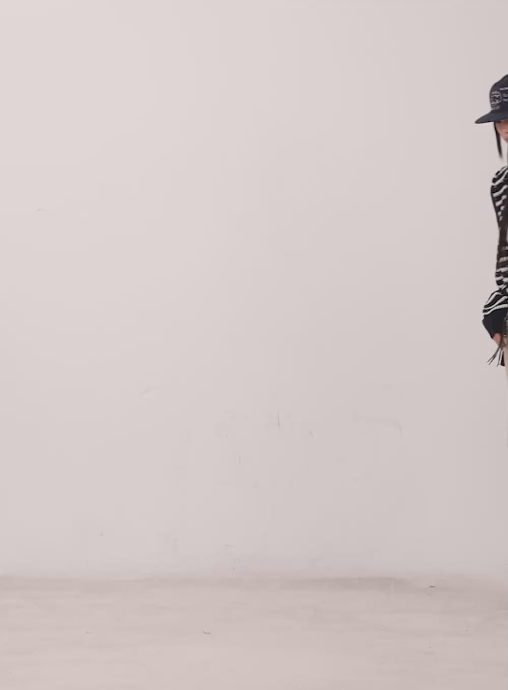 Striped Knit Hooded Cardigan CM511