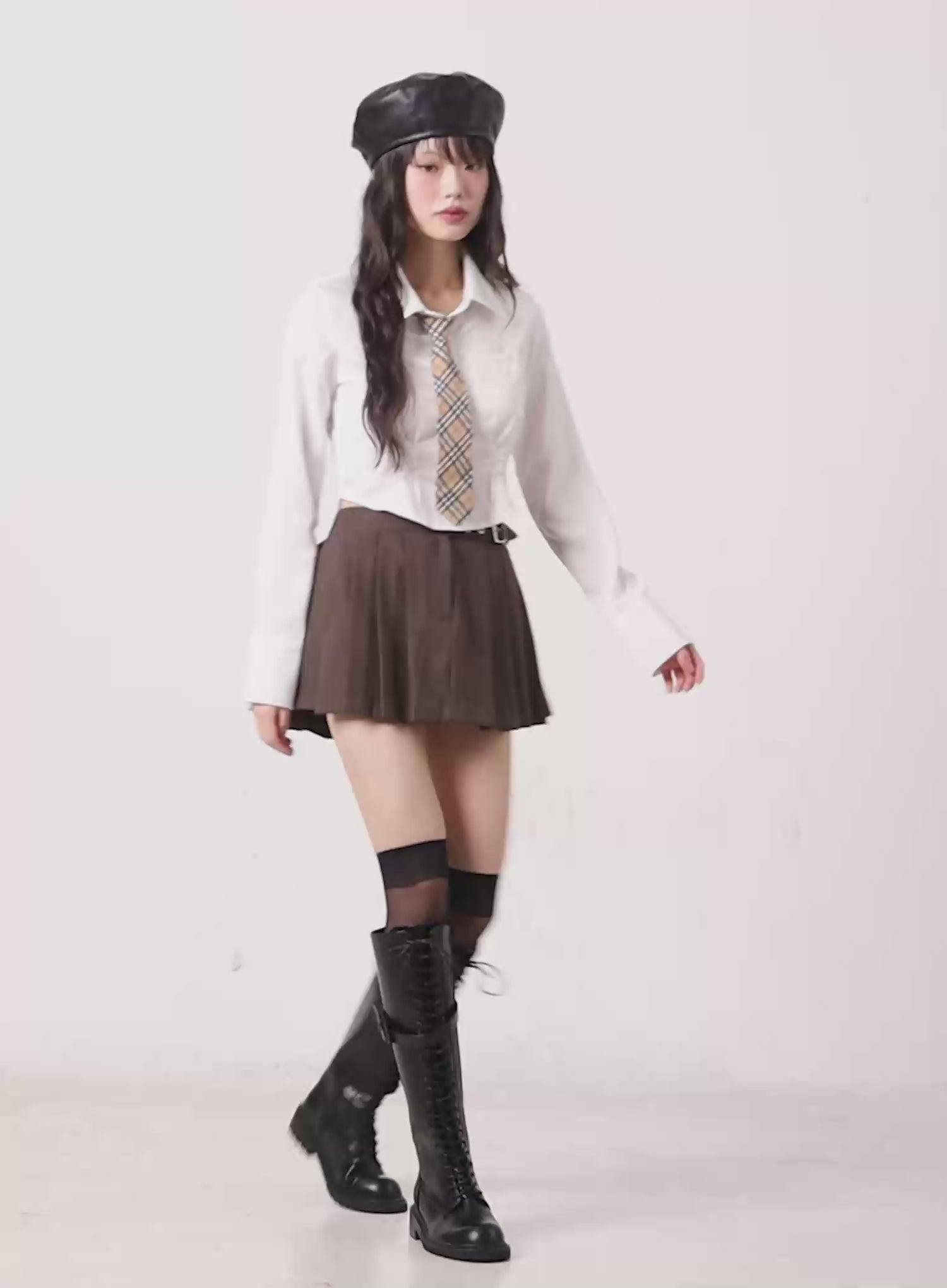 Pintuck Cropped Shirt CN510