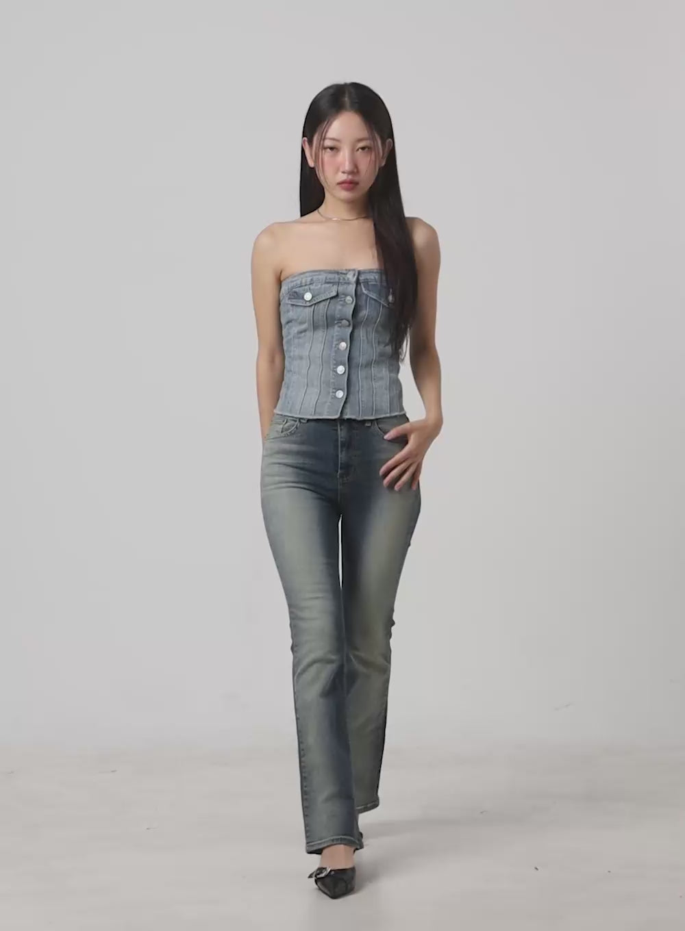 Mia Slim Washed Bootcut Jeans CL431