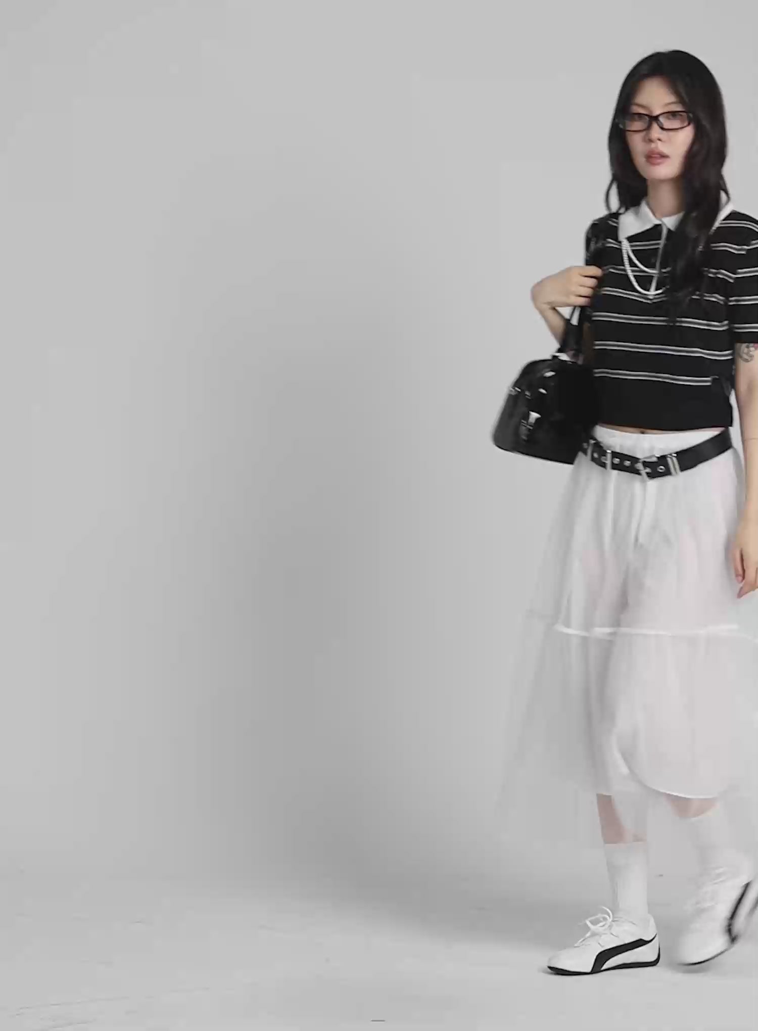 Sheer Tiered Tulle Maxi Skirt CA527