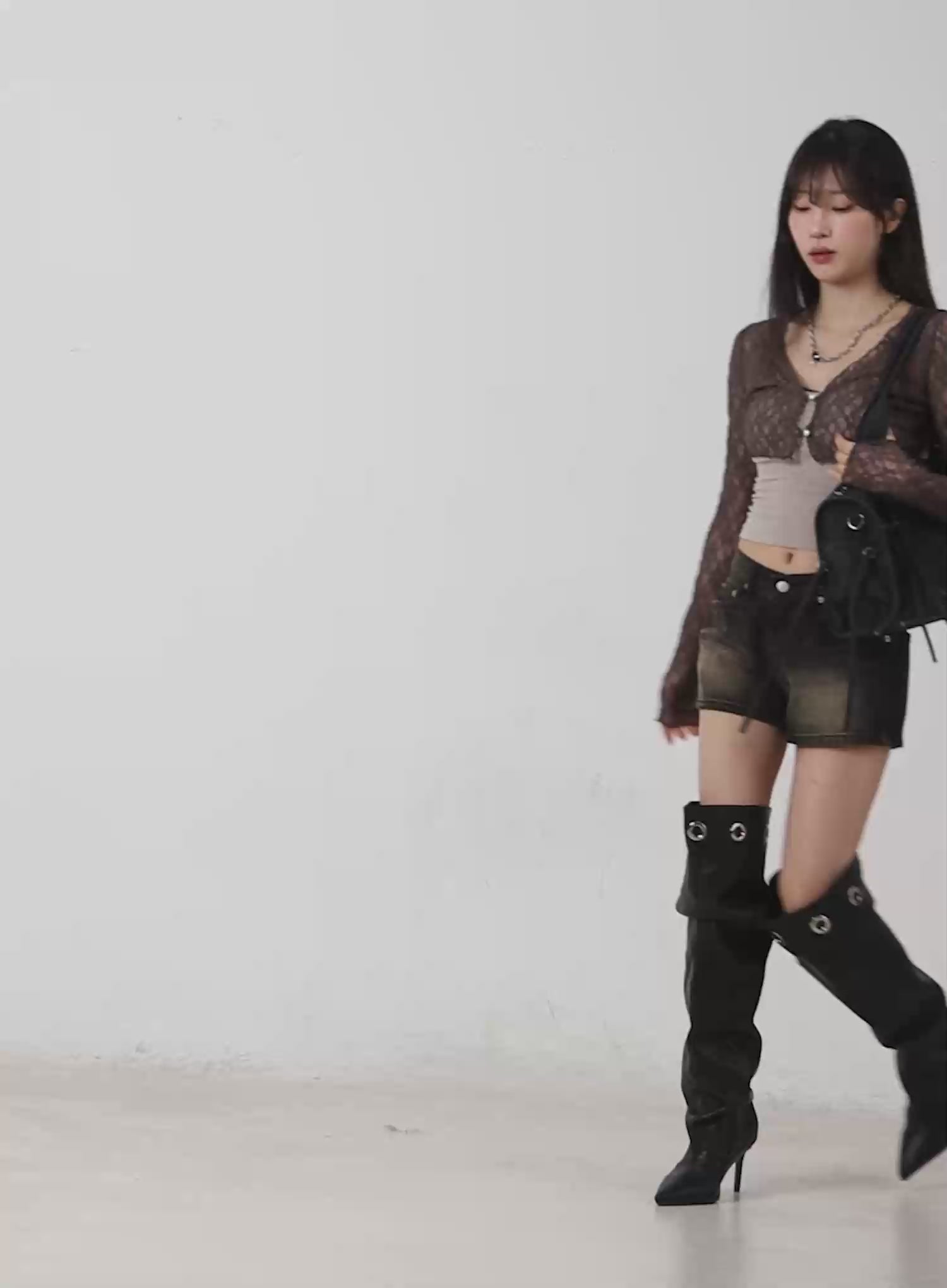 Sheer Lace Crop Cardigan CA503