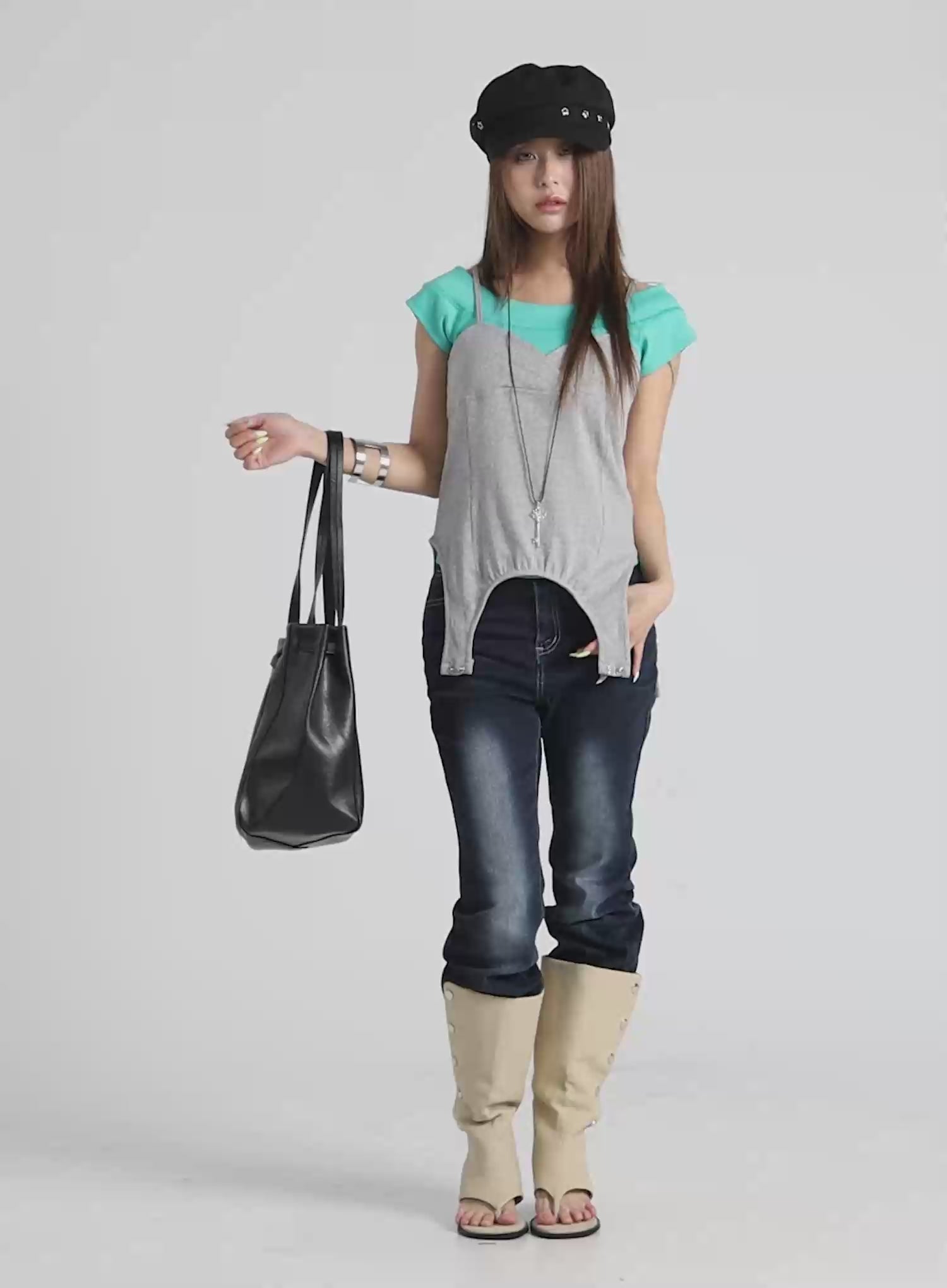 Jude Dark Wash Hip-Pad Bootcut Jeans CY520