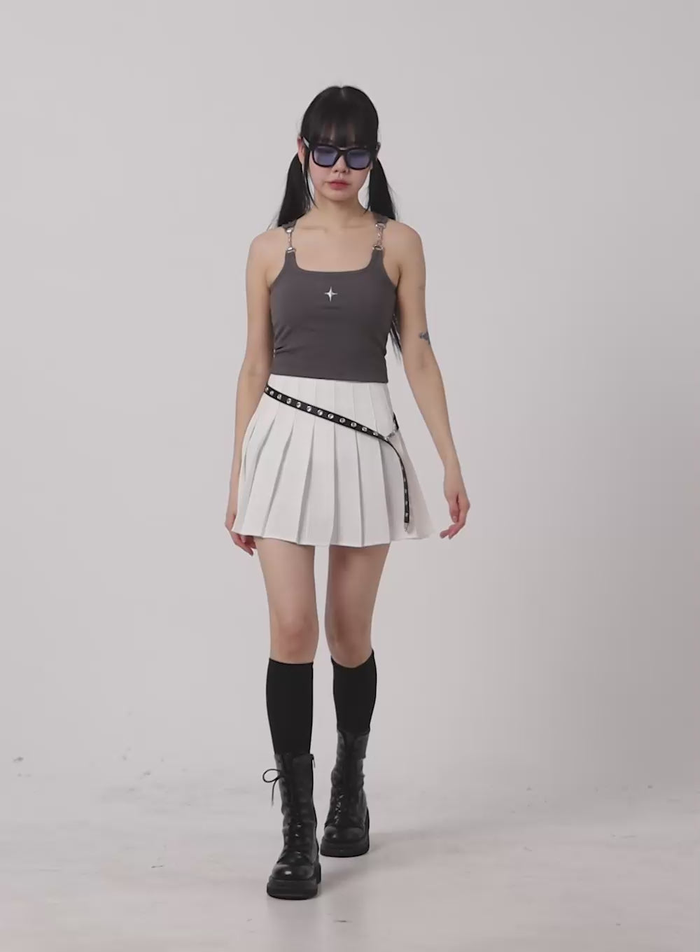 Patchwork Chain Tank Top OM426