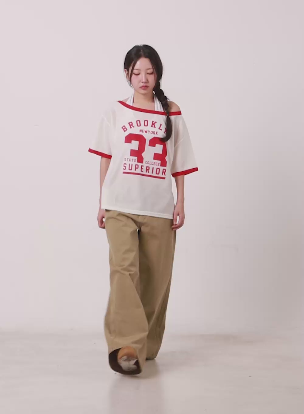 Sporty Mesh Off-Shoulder Top CA530