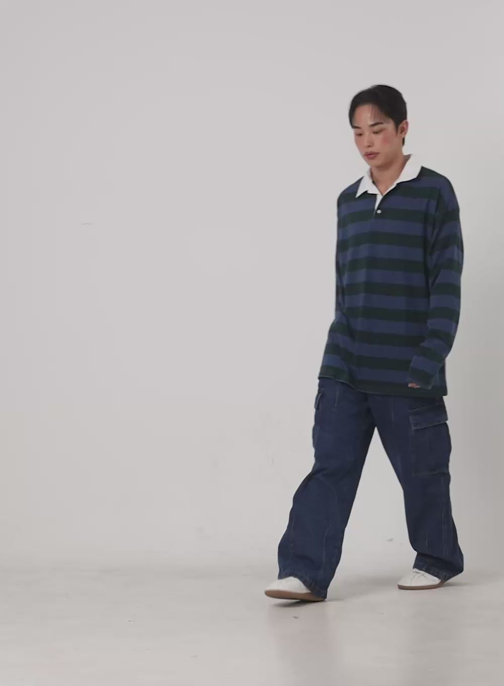 Men's Oversized Striped Cotton T-Shirt IN426